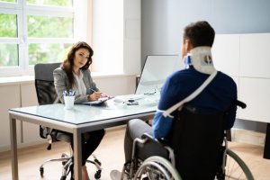 Injured Worker consults with lawyer