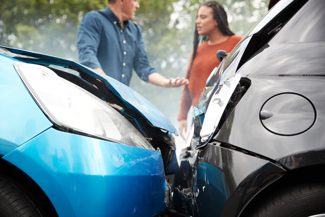 Drivers argue over fault after a car accident
