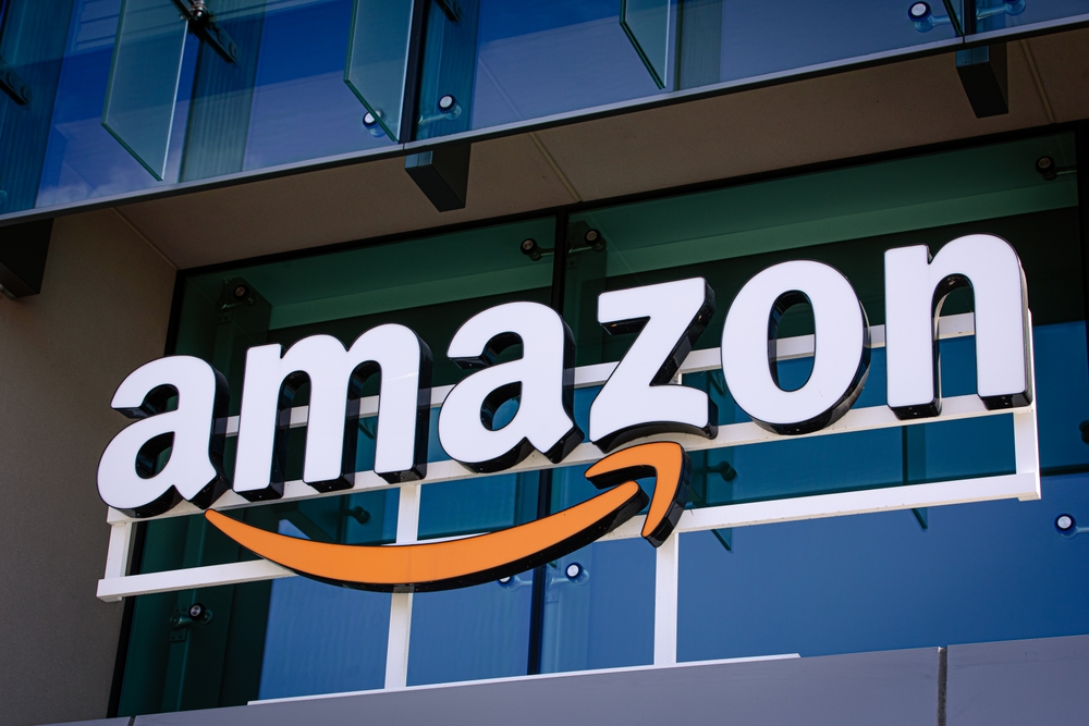 Amazon signage on exterior of building